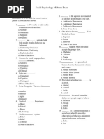 Social Psychology Midterm Exam: Direction: Fill in The Blank The Correct Word or