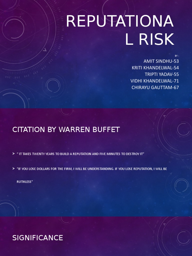 Group 5 Ppt On Reputational Risk Pdf Reputation Corporate Governance