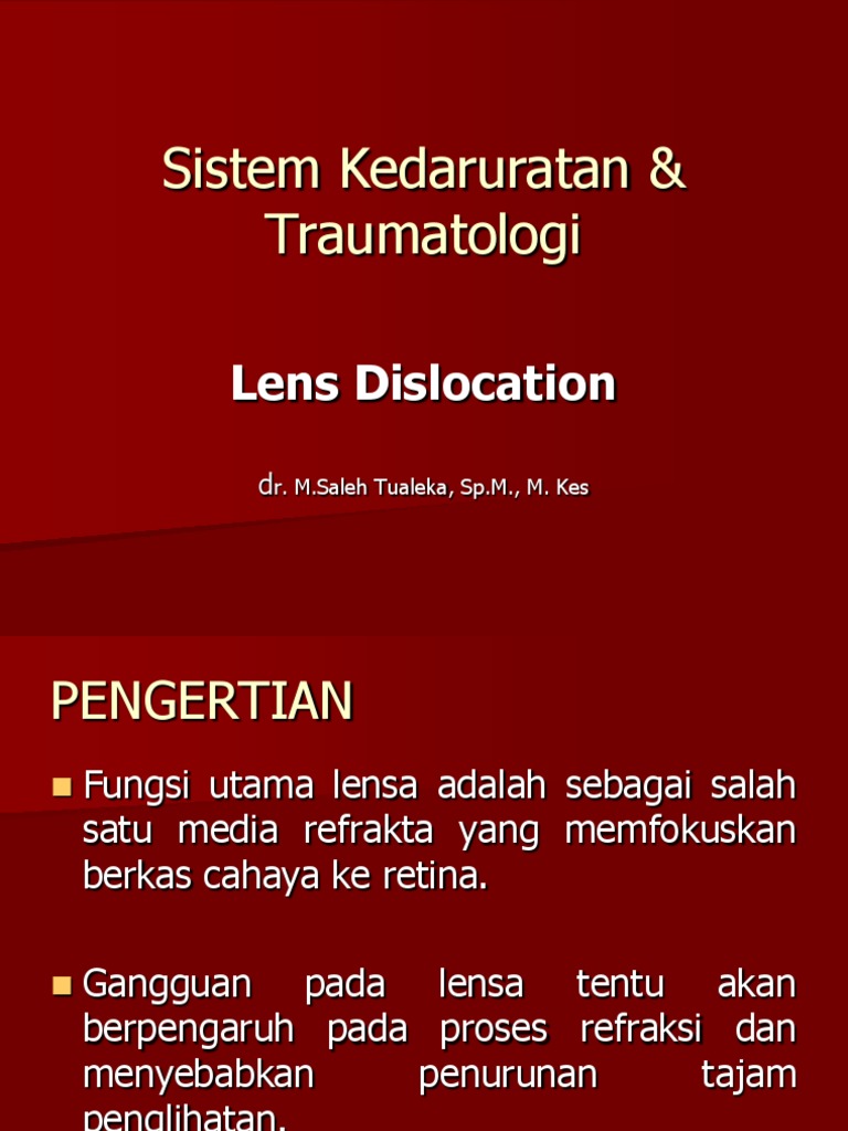 Luksasi Lensa: Definisi dan Penanganan | PDF