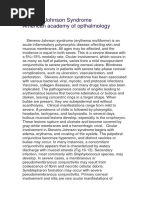 Stevens-Johnson Syndrome American Academy of Opthalmology