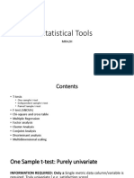 Statistical Tools Discussed in The Class