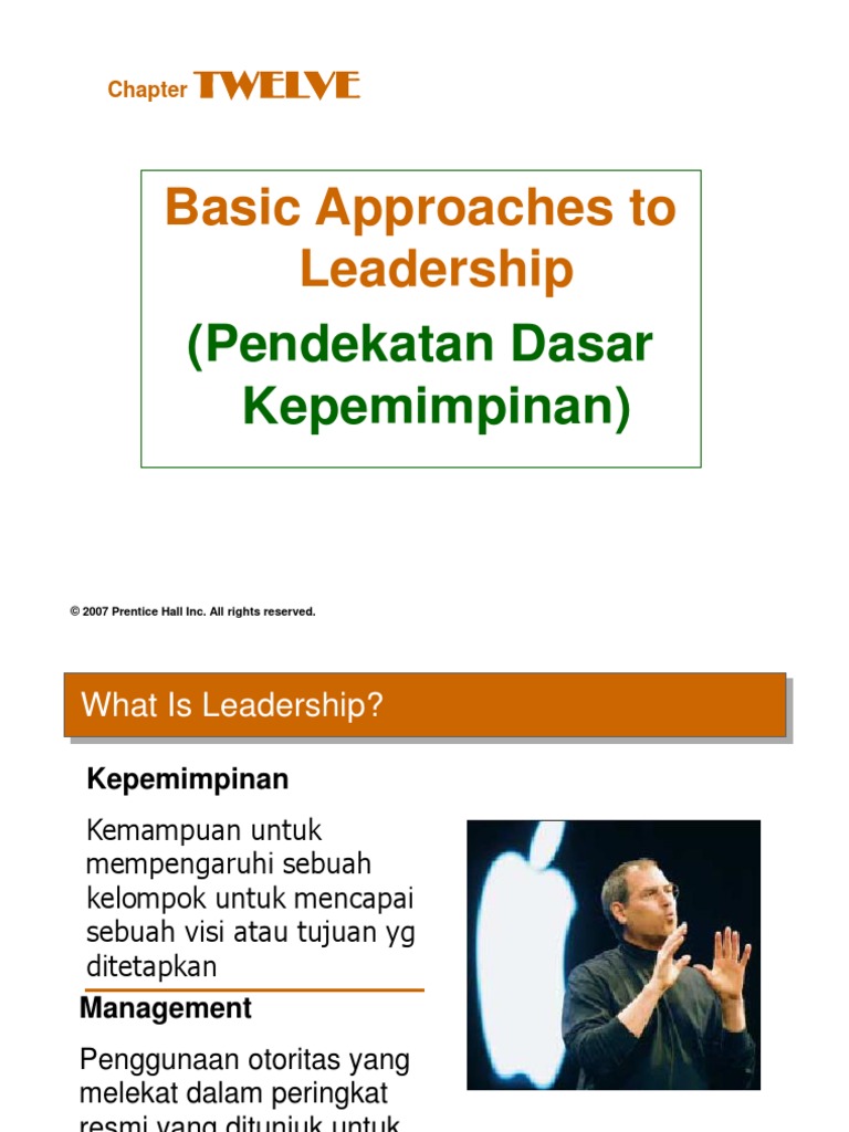 pp-12 Basic Approaches To Leadership-Edit | PDF
