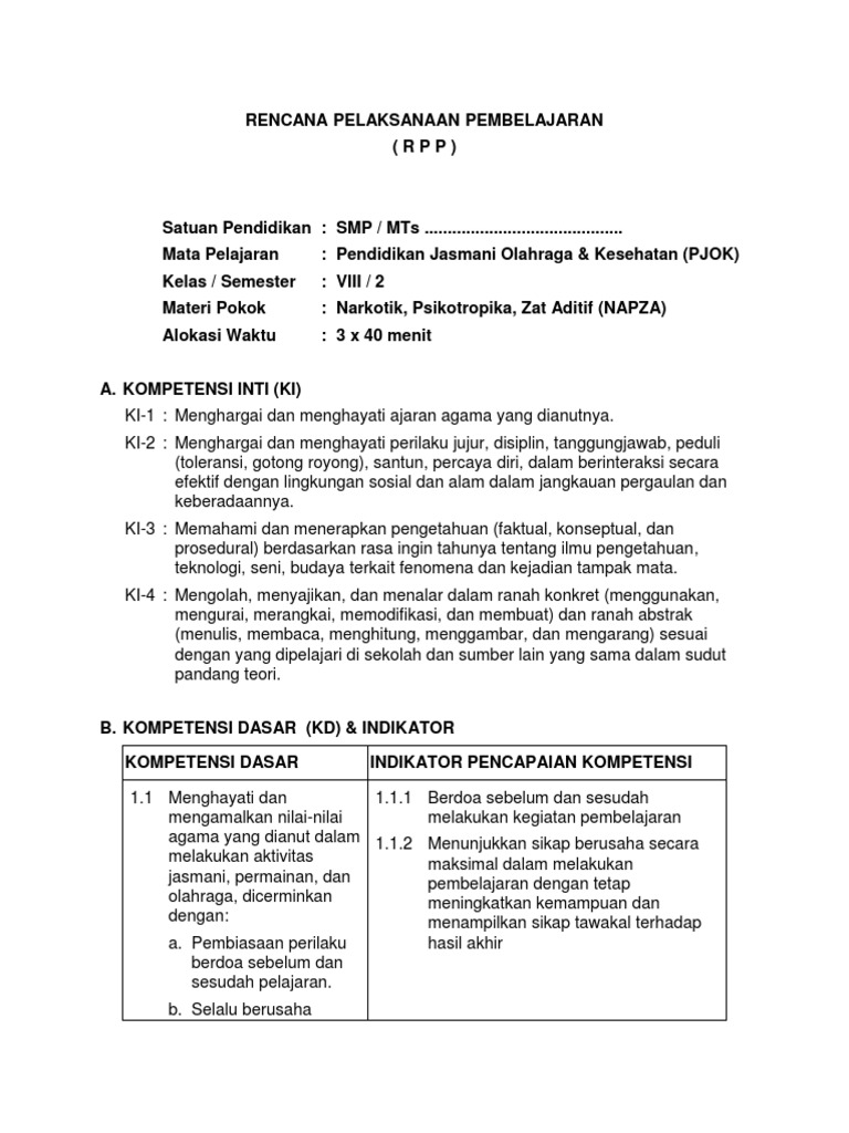 Rpp Napza Kls 8