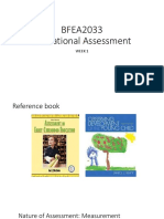 BFEA2033 Educational Assessment: Week 1