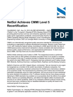 Netsol Achieves Cmmi Level 5 Recertification