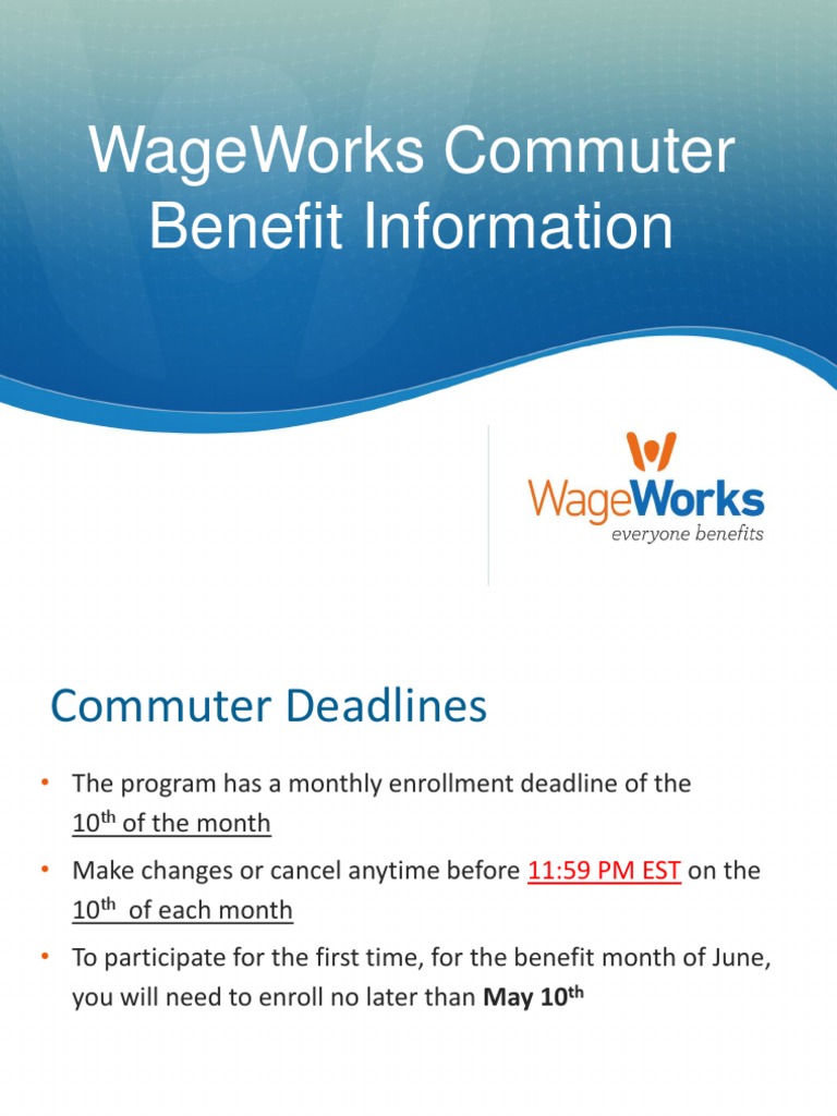 WageWorks Commuter Order Process PDF Financial Technology Finance & Money Management