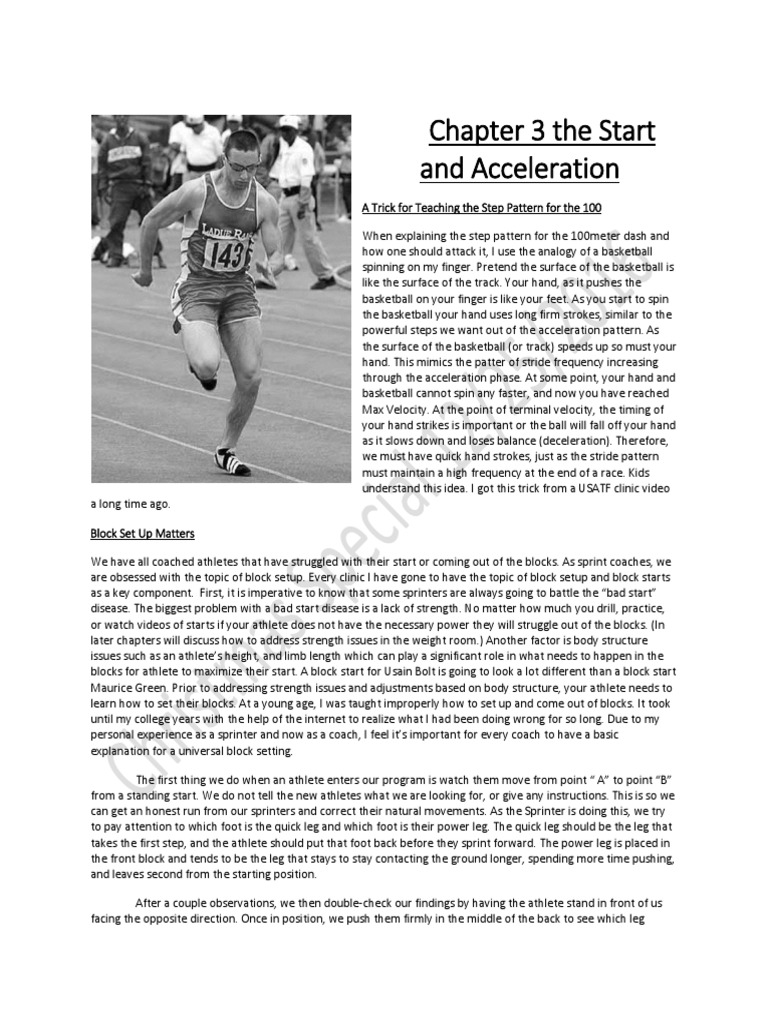 Sprint Start Techniques and Block Setup | PDF | Track And Field | Running