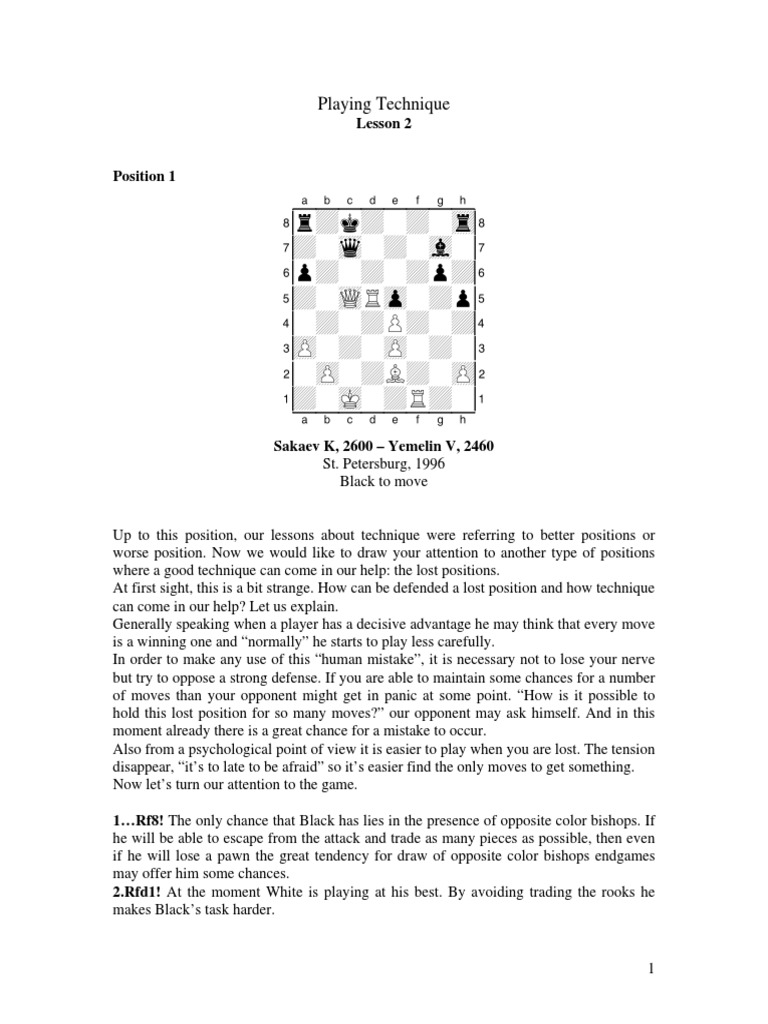 Mastering Defense in Lost Chess Positions | PDF | Traditional Board ...