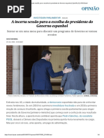 A Incerta Sessão Para a Escolha Do Presidente Do Governo Espanhol _ Opinião _ EL PAÍS Brasil