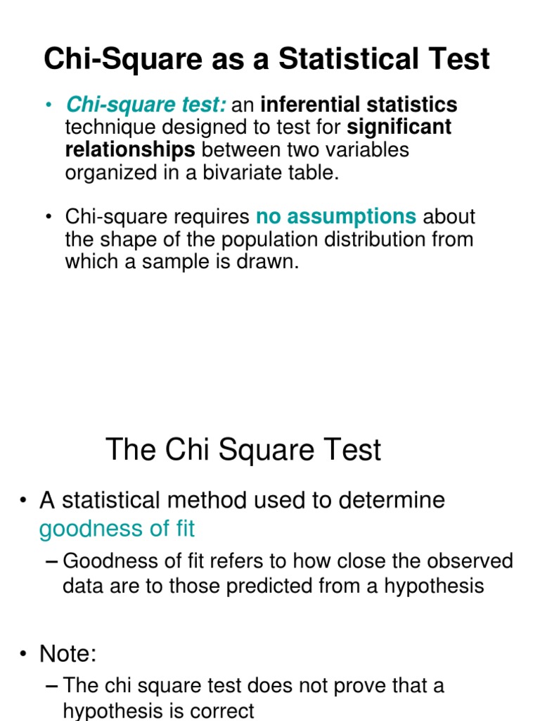 The Chi Square Test PDF Chi Squared Test Chi Squared Distribution