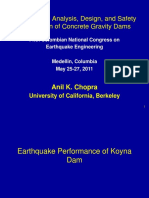 Earthquake Analysis, Desing, and Safety Evaluation of Concrete Gravity Dams