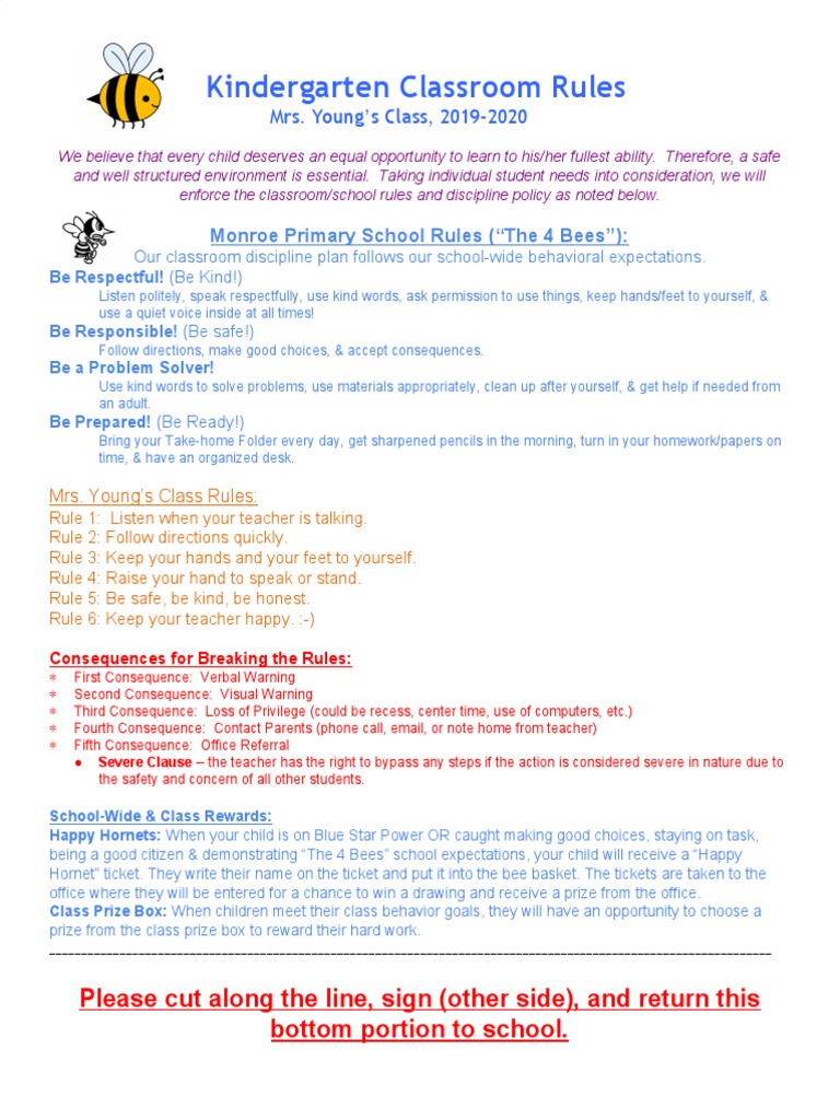 Young Kindergarten Discipline Plan | PDF | Classroom | Teachers