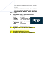 Proyecto Educativo Ambiental Integrador en Áreas Verdes