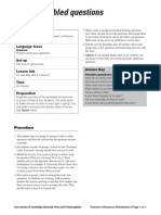 Four Corners Level1 Unit9 Scrambled Questions Teachers Resource Worksheet2 PDF