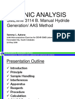 Arsenic Analysis: SMEWW 3114 B. Manual Hydride Generation/ AAS Method