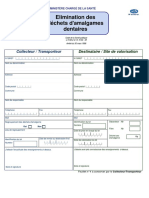 Elimination Des Déchets D'amalgames Dentaires: Bordereau de Suivi