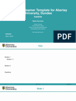 Unofficial Beamer Template For Abertay University, Dundee: Subtitle