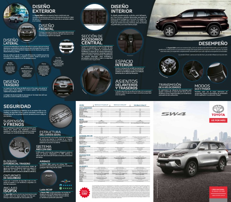 Ficha Técnica Toyota Fortuner PDF Vehículos de ruedas Ingeniería mecánica
