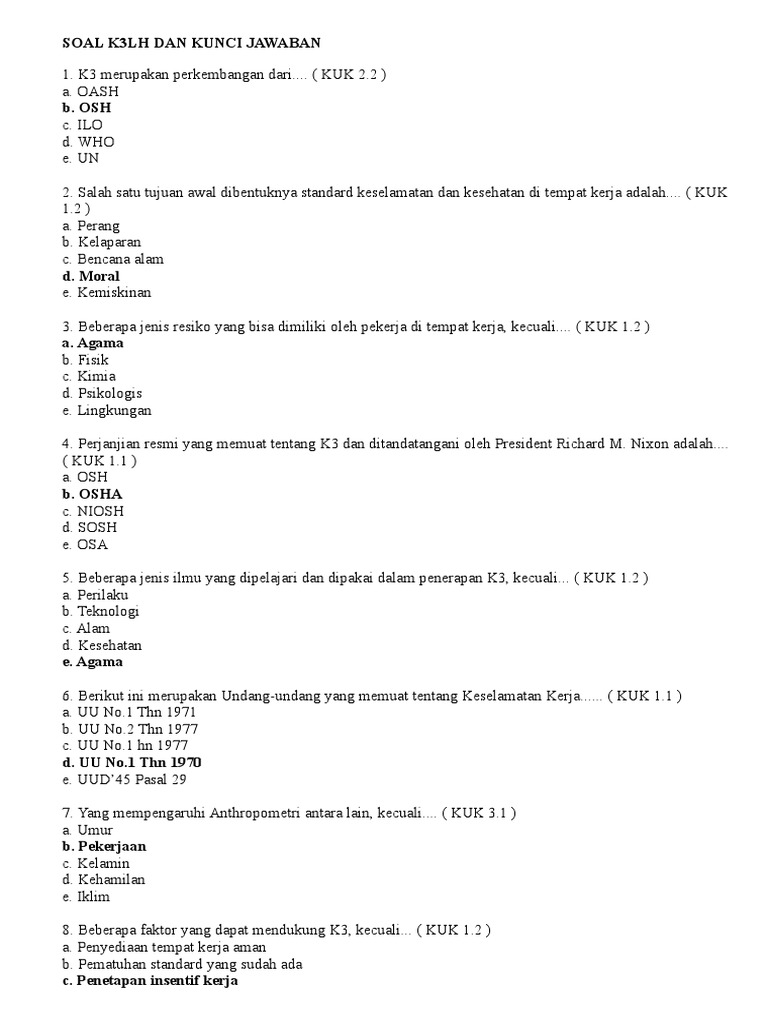 31++ Contoh pertanyaan untuk soal esai pada materi k3 alsintan ideas