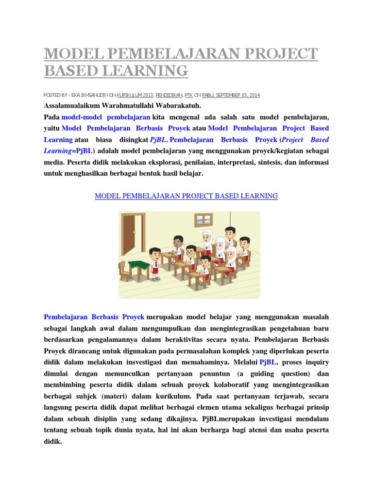 Model Pembelajaran Project Based Learning | PDF