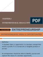 Entrepreneurial Ideas & Opportunities