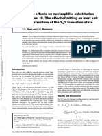 Solvent Effects On Nucleophilic Substitution Reactions. Ill. The Effect of Adding An Inert Salt On The Structure of The S, 2 Transition State