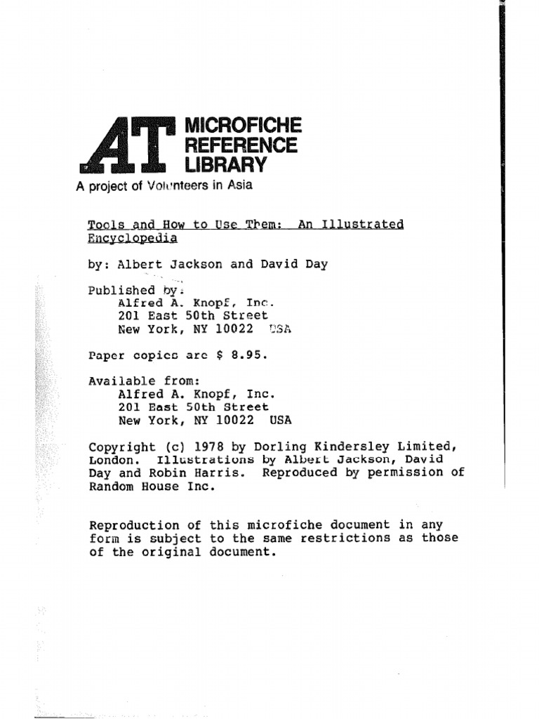 Tools And How To Use Them An Illustrated Encyclopedia 1978 Pdf Tools Nature