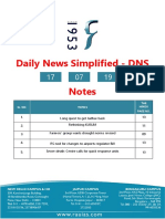 Daily News Simplified - DNS Notes: Sl. No. Topics THE Hindu Page No