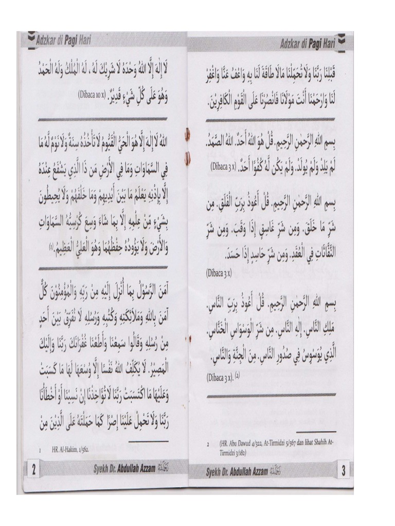 Dzikir Pagi Sore Abdullah Azam