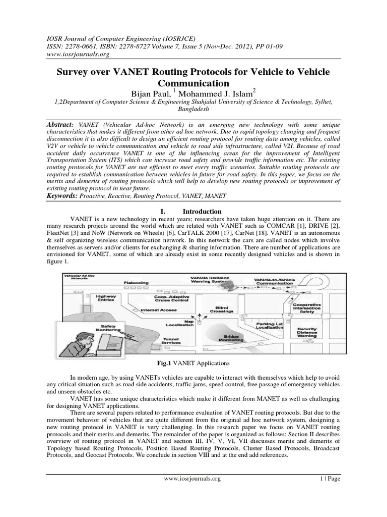 Survey Over VANET Routing Protocols For PDF | PDF | Routing | Wireless ...