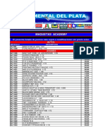 LISTA DE PRECIOS EN PESOS ARGENTINOS DE MAQUETAS ACADEMY ABRIL 2009