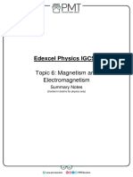 Summary Notes - Topic 6 Magnetism and Electromagnetism - Edexcel Physics IGCSE