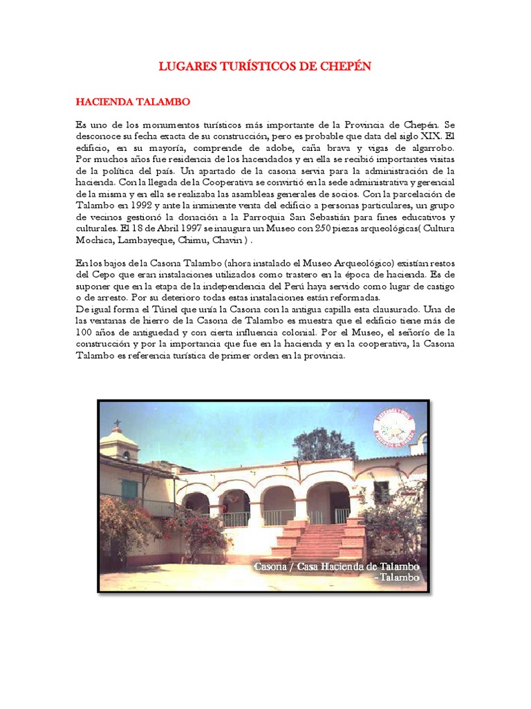 Descubre los Turísticos de Chepén | PDF | Cultura (general) | Naturaleza