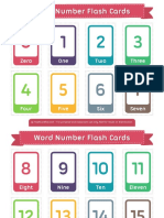 Word Number Flash Cards: Zero One Two Three