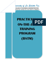 University of La Salette, Inc.: Practicum/ On-The-Job Training Program (BSTM)