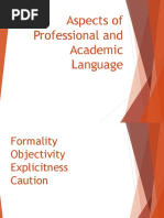 Aspects of Professional and Academic Language PDF