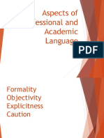 Aspects of Professional and Academic Language PDF