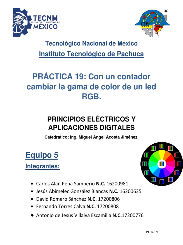Práctica 17 - Led RGB | PDF | Diodo emisor de luz | Modelo de color Rgb