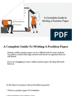 A Complete Guide To Write A Position Paper