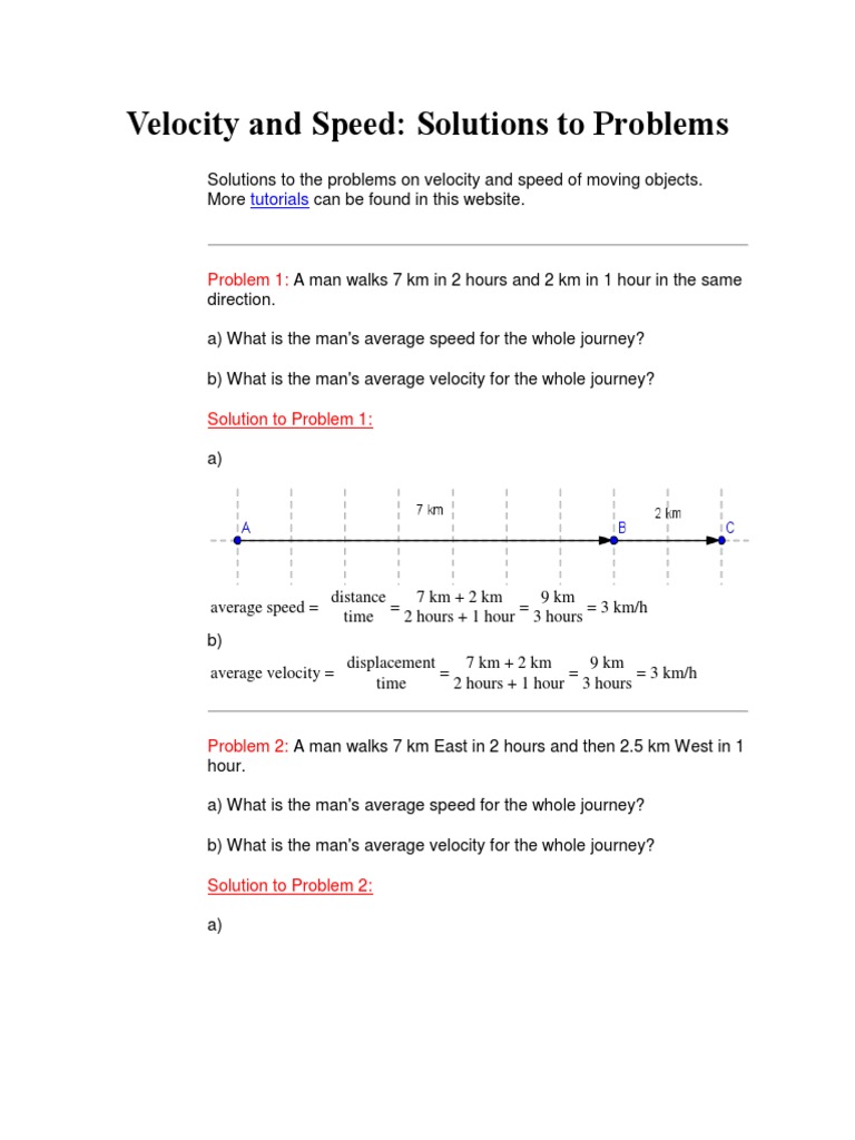 Velocity and Speed N Acceleration Word Problems PDF Velocity Speed