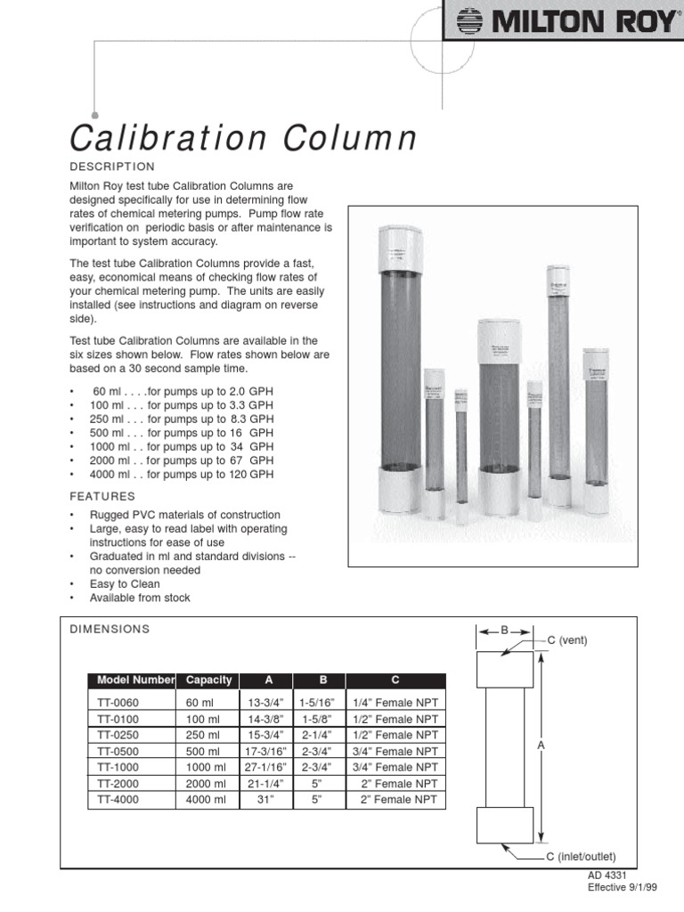 calibration column.pdf Flow Measurement Valve