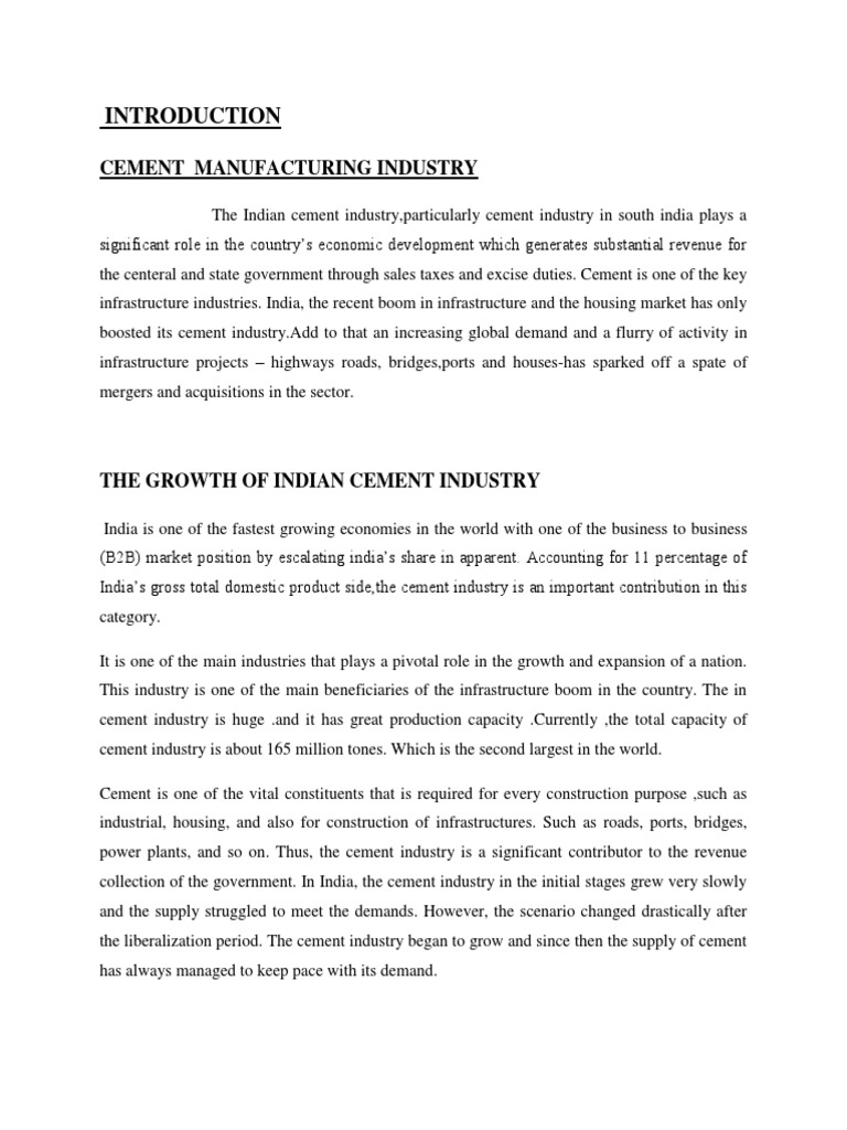 Overview of India's Cement Industry | PDF | Cement | Economic Sectors