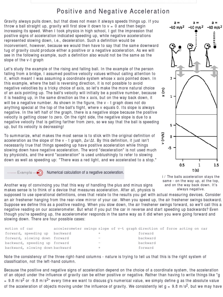 Positive and Negative Acceleration | PDF | Acceleration | Velocity