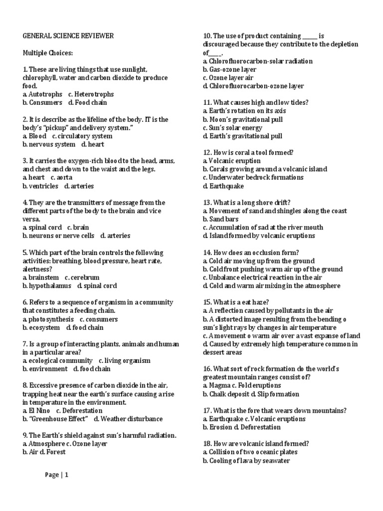 Science Concepts and Quiz Questions | PDF | Radiation | Atmosphere Of Earth
