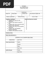 Task Inspection Form: Compliance Verification Heightened Awareness Checklist