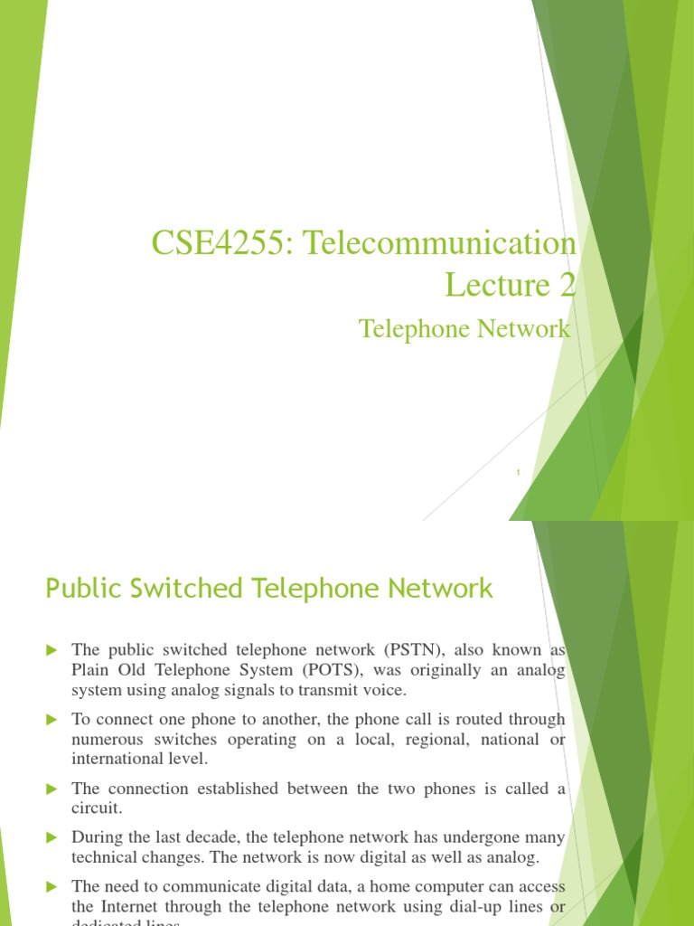 CSE4255 Telephone Network PDF Digital