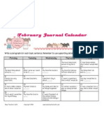 February Journal Calendar