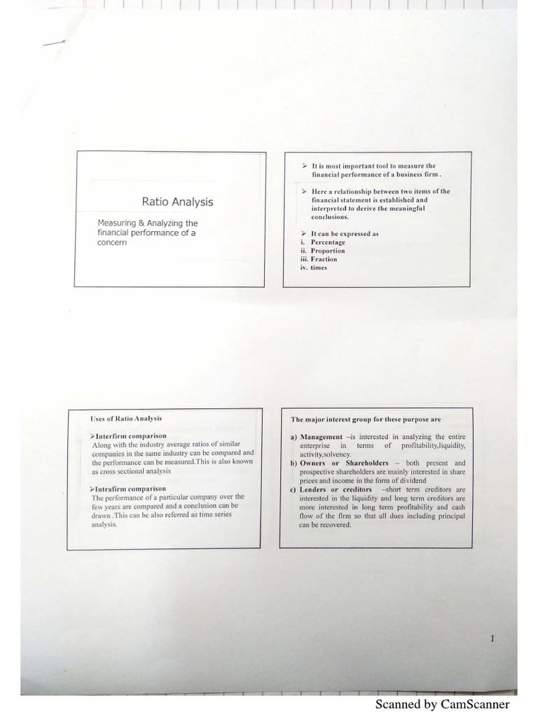 Ratio Analysis | PDF