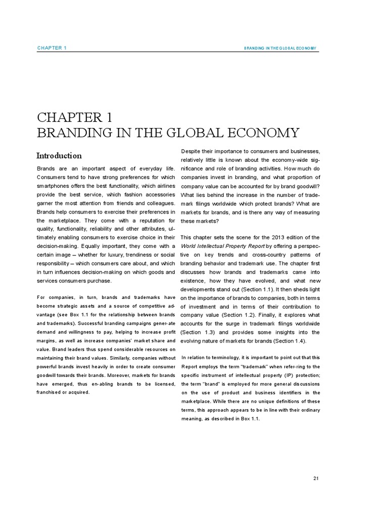 Branding in The Global Economy: World Intellectual Property Report by ...