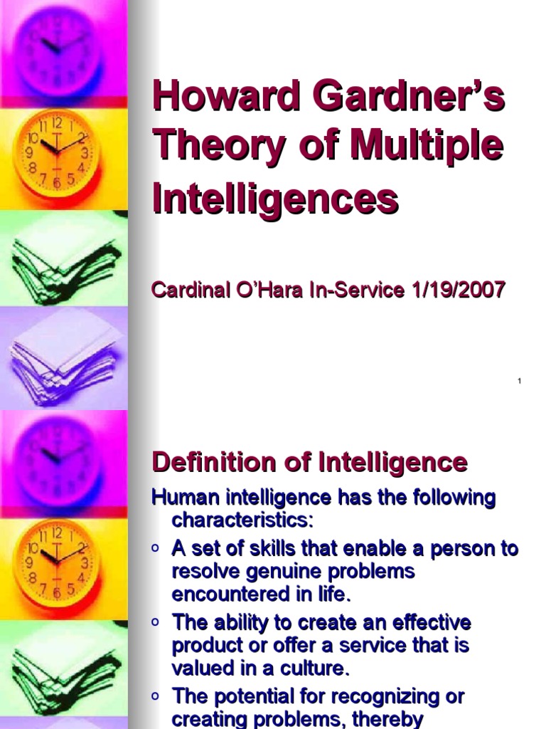 Howard Gardner's Theory of Multiple Intelligences | PDF | Intelligence ...